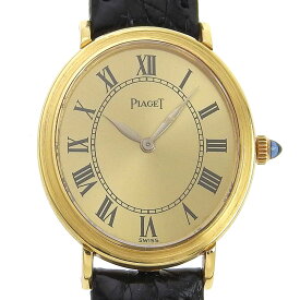 【本物保証】 新品同様 ピアジェ PIAGET レディース 手巻き 腕時計 オーバル ゴールド文字盤 シンプル 希少 レア 【中古】