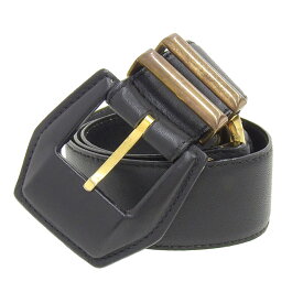 【本物保証】 ジャンニ ヴェルサーチ GIANNI VERSACE メデューサ 腰ベルト 85/34 レザー ブラック 豪華 ゴージャス 【中古】