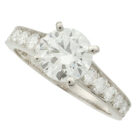 【本物保証】 箱・保・鑑付 新品同様 カルティエ CARTIER リング プラチナ Pt950 ダイヤモンド 1.50ct(F-VS1-VG) #52 11.5号 メレダイヤ入 【中古】