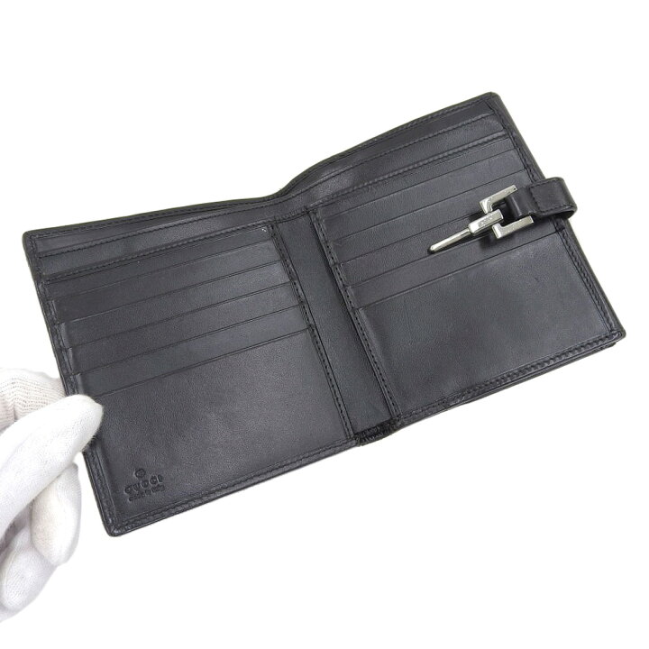 楽天市場】【本物保証】 箱付 グッチ GUCCI ロゴ ダブルホック 二  