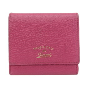 【8/1 P2倍】【大幅値下げ！】 美品 グッチ GUCCI スウィング 三つ折り財布 ピンク 368234 【中古】
