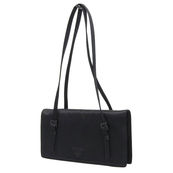 【PRADA】プラダ パーティーバッグ 黒 サテン