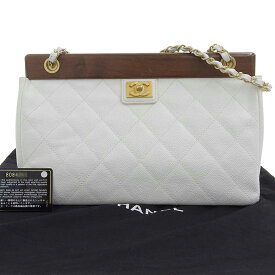【本物保証】 保・布袋付 超美品 シャネル CHANEL ショルダーバッグ ウッド ヴィンテージ シール 8番台 ブティックシール2003.4.13.K.T 【中古】