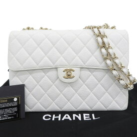 【本物保証】 布袋・保付 新品同様 シャネル CHANEL マトラッセ30 デカマトラッセ ココマーク ショルダーバッグ 白 シール付 7番台 A11869 【中古】