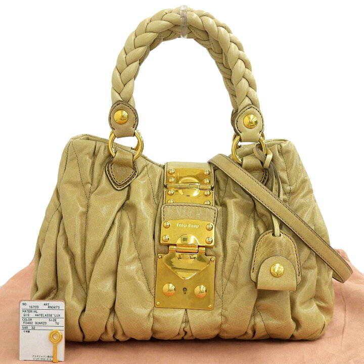 楽天市場】【本物保証】 布袋付 超美品 ミュウミュウ MIUMIU  