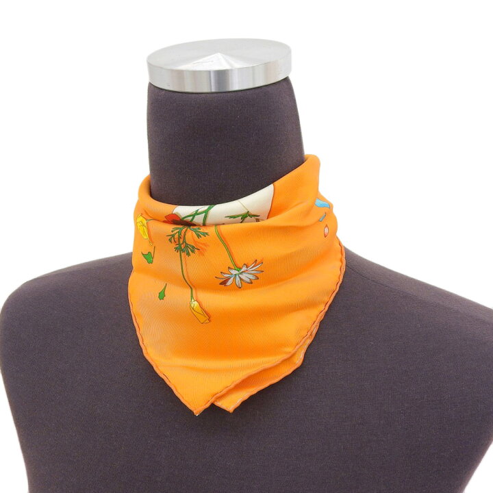 楽天市場】【本物保証】 美品 エルメス HERMES カレ42 プチスカーフ 花 