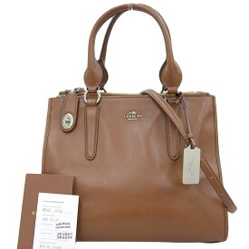 【本物保証】 保付 超美品 コーチ COACH クロスビー キャリーオール ハンドバッグ 2WAYバッグ レザー ブラウン 33545 【中古】