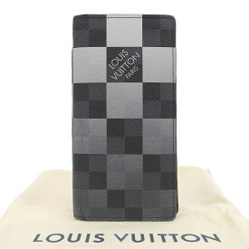 【本物保証】 布袋付 超美品 ルイヴィトン LOUIS VUITTON ダミエ グラフィット ジャイアントポルトフォイユ ブラザ NM N40415 二つ折長財布 【中古】