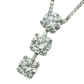 【本物保証】 鑑付 新品同様 ネックレス 約4.4g Pt850/Pt900 ダイヤ 0.354ct/0.352ct/0.301ct 3Pダイヤ 高品質 ノーブランド No brand 【中古】