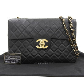 【本物保証】 布袋・保付 超美品 シャネル CHANEL デカマトラッセ34 ココマーク チェーンショルダーバッグ ブラック シール付 2番台 A01094 【中古】