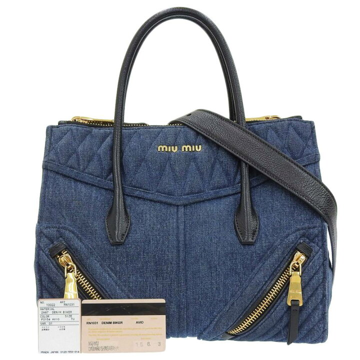楽天市場】【本物保証】 保付 ミュウミュウ MIUMIU バイカー 2WAY 