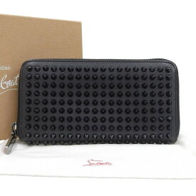 【本物保証】 箱・布袋付 クリスチャン ルブタン CHRISTIAN LOUBOUTIN パネトーネ スパイクウォレット スタッズ レザー ブラック 1165044 【中古】