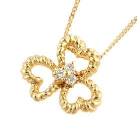 【本物保証】 新品同様 ハート ネックレス K18YG メレダイヤモンド 0.10ct おしゃれ 上品 ノーブランド No brand 【中古】