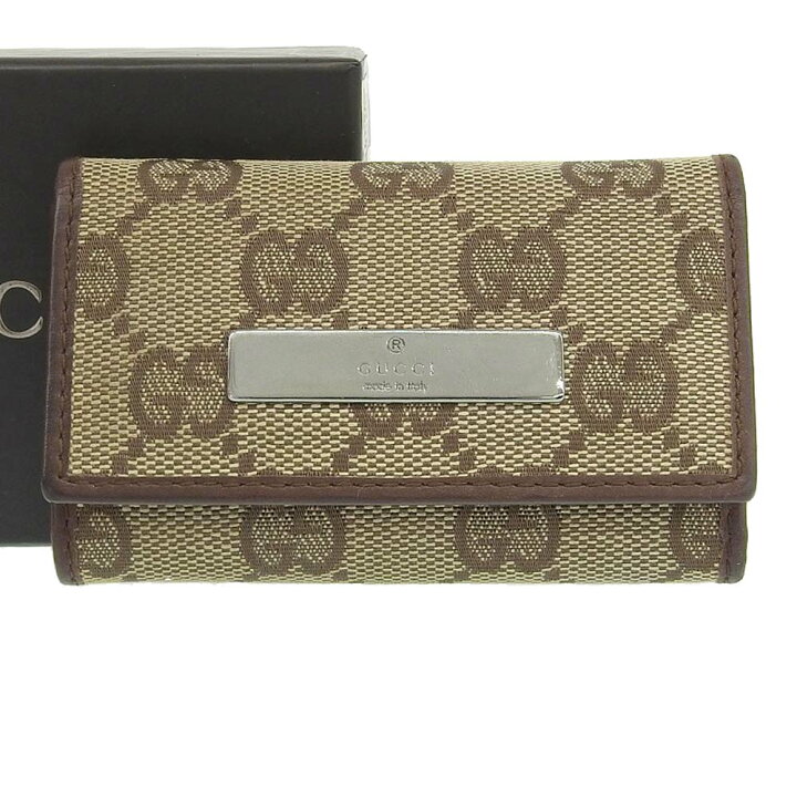 楽天市場】【本物保証】 箱付 グッチ GUCCI GGキャンバス キーケース6  