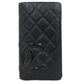 【本物保証】 シャネル CHANEL カンボンラインココマーク ロゴ 二つ折り長財布 ブティックシール2012.10.22 I.S シール付 13番台 A26717 【中古】