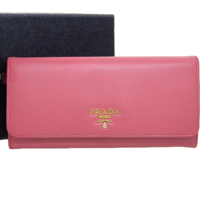 楽天市場】【本物保証】 箱付 超美品 プラダ PRADA ホック付長財布 