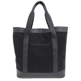 【本物保証】 超美品 バレンシアガ BALENCIAGA ネイビー カバ トート マザーズバッグ 374767 1000 X 002123 トートバッグ キャンバス 黒 【中古】