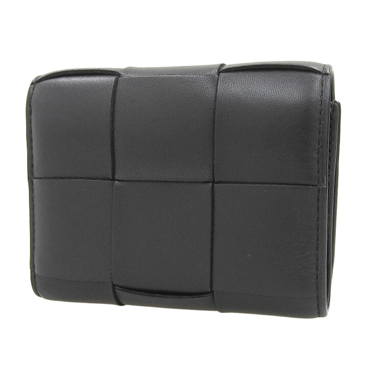 Bottega Veneta 黒 編み込み三つ折り財布（楽天市場】【本物保証】 箱  