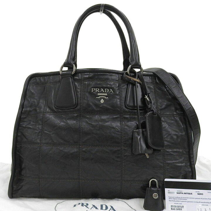 楽天市場】【本物保証】 布袋付 プラダ PRADA ロゴ 2WAYバッグ BN2217 