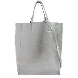 【本物保証】 希少 レア 超美品 セリーヌ CELINE バーティカルカバ スモール 2WAY ハンドバッグ ショルダーバッグ シルバー 斜め掛け 【中古】