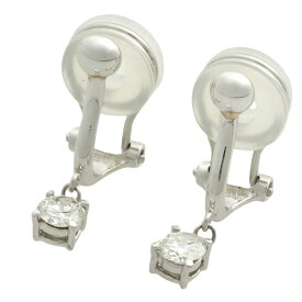 【本物保証】 新品同様 イヤリング 3.6g プラチナ Pt900 ダイヤモンド 0.23ct/0.22ct クリップ式 シンプル かわいい ノーブランド No brand 【中古】