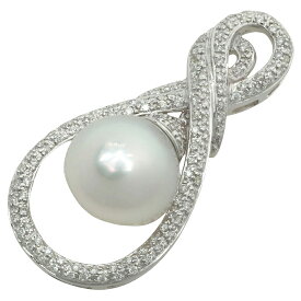 【本物保証】 鑑付 新品同様 ペンダントトップ 約11.7g K18 パール約14.6ミリ メレダイヤ1.00ct 14ミリ以上 1ct up ノーブランド No brand 【中古】