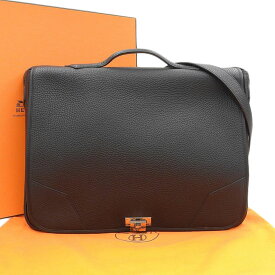 【本物保証】 箱・布袋付 超美品 エルメス HERMES ヴィクトリアメッセンジャー □J刻印 ショルダーバッグ トリヨン ブラック 黒 【中古】