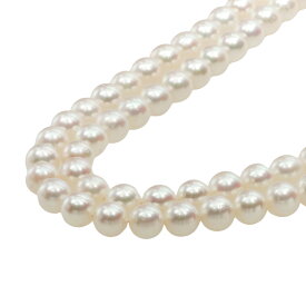 【本物保証】 鑑付 超美品 ロング ネックレス 約68.3g シルバー環 アコヤパール 約6.4～6.9ミリ あこや真珠 ノーブランド No brand 【中古】