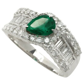 【本物保証】 保付 新品同様 リング 8.6g プラチナ Pt900 エメラルド0.76ct メレダイヤモンド1.20ct 約13号 ゴージャス 豪華 ノーブランド 【中古】