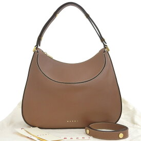 【本物保証】 布袋付 新品同様 マルニ MARNI ミラノ ラージ BMMP0101U0 LV589 00M29 2WAYバッグ 斜め掛け レザー ブラウン シンプル 【中古】