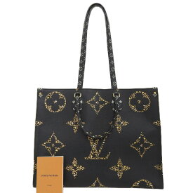 【本物保証】 希少 レア ルイヴィトン LOUIS VUITTON ジャイアント モノグラム ジャングル オンザゴーGM M44674 トートバッグ ノワール 黒 【中古】
