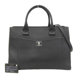 【本物保証】 保付 超美品 シャネル CHANEL ネオエグゼクティブ ラージ A69931 シール付 23番台 2WAYバッグ レザー 黒 ココマーク ロゴ 【中古】