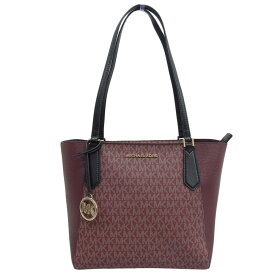 【本物保証】 新品同様 マイケルコース MICHAEL KORS 35F9GKFTIV ロゴ トートバッグ ショルダーバッグ ボルドー ブラック 【中古】