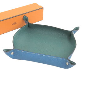 【本物保証】 箱付 超美品 エルメス HERMES ヴィド ポッシュ T刻印 小物入れ トリヨンクレマンス レザー ブルー グリーン 【中古】
