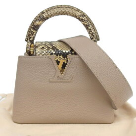 【本物保証】 布袋付 超美品 ルイヴィトン LOUIS VUITTON カプシーヌミニ N81258 2WAYバッグ トリヨンレザー×パイソン ガレ 【中古】