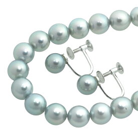 【本物保証】 鑑付 超美品 ネックレス イヤリングセット 37.9g/2.3g シルバー環 アコヤパール約7.5～8.0mm/約7.5mm×2 グレー ノーブランド 【中古】