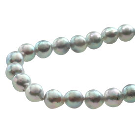 【本物保証】 鑑付 超美品 ロングパールネックレス 約72.3g シルバー環 アコヤ真珠 約8.0～8.5mm ナチュラルブルー ノーブランド No brand 【中古】
