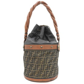 【本物保証】 希少 レア 超美品 フェンディ FENDI ズッカ柄 バケツバッグ 2305 8BR555 VJJ 069 ショルダーバッグ キャンバス レザー 茶 【中古】
