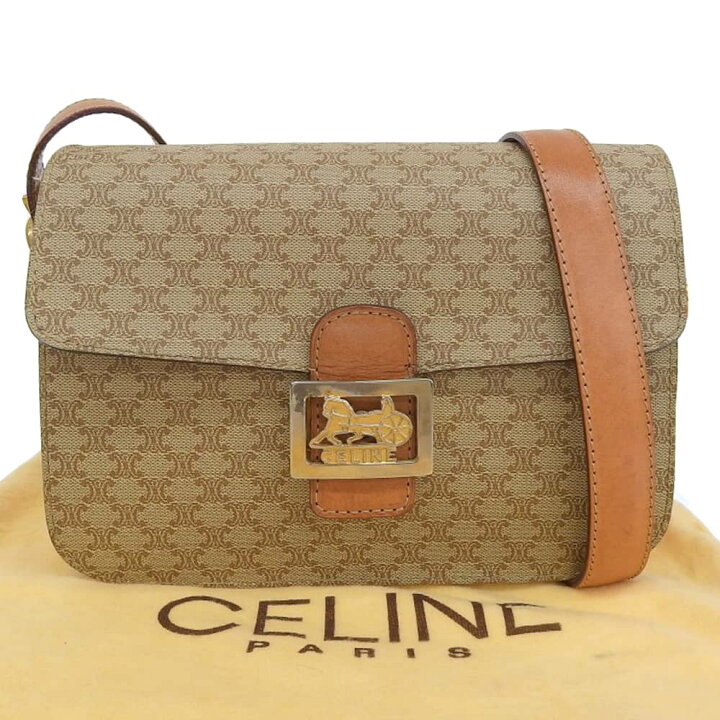 楽天市場】【本物保証】 希少 レア 布袋付 セリーヌ CELINE マカダム柄 