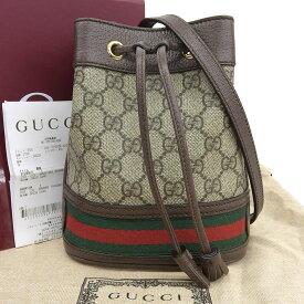 【本物保証】 箱・布袋・保付 新品同様 グッチ GUCCI オフィディア シェリーライン GGプラス ミニバケットバッグ 550620 498879 ショルダー 【中古】