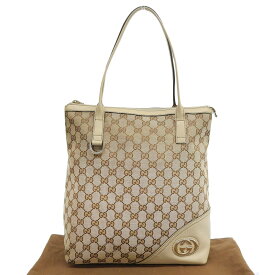 【本物保証】 布袋付 超美品 グッチ GUCCI GGキャンバス ハンドバッグ 182492 001364 トートバッグ インターロッキングG ロゴ ホワイト 【中古】