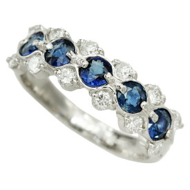 【本物保証】 新品同様 リング 指輪 約4.7g プラチナ Pt900 5Pメレサファイア 0.75ct メレダイヤモンド 0.35ct 9号 ノーブランド No brand 【中古】