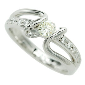 【本物保証】 新品同様 リング 指輪 約5.1g K18WG ダイヤモンド 0.347ct メレダイヤモンド 0.14ct 約12.5号 ノーブランド No brand 【中古】