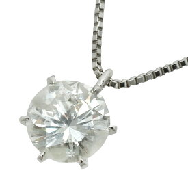 【本物保証】 鑑付 新品同様 ネックレス 2.7g Pt850/Pt900 プラチナ 1Pダイヤモンド 1.082ct 1ct up 1カラット以上 ノーブランド No brand 【中古】
