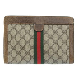 【本物保証】 グッチ GUCCI GGプラス シェリーライン クラッチバッグ 84 01 001 ベージュ系 ロゴ ミニ 【中古】