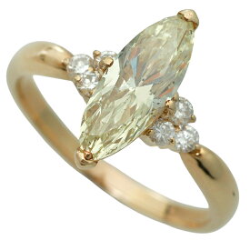【本物保証】 鑑付 新品同様 リング 指輪 約4.2g K18YG ダイヤモンド 1.540ct メレダイヤモンド 約14号 ノーブランド No brand 【中古】