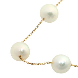 【本物保証】 鑑付 新品同様 パールネックレス 9.5g K18YG アコヤ真珠 アコヤパール 約9.0ミリ～約9.3ミリ 7玉 ノーブランド No brand 【中古】