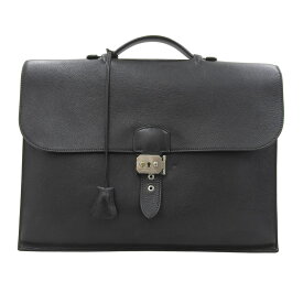 【本物保証】 エルメス HERMES サックアデペッシュ38 □I刻印 書類カバン ビジネスバッグ エプソン ブラック シルバー金具 【中古】