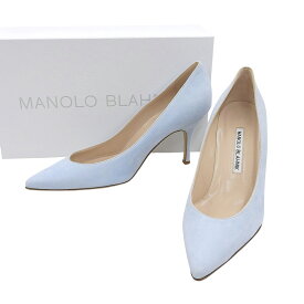 【本物保証】 箱付 新品同様 マノロブラニク Manolo Blahnik ピンヒール ハイヒール 2511200123 1078 37 レディース スエード ライトブルー 【中古】