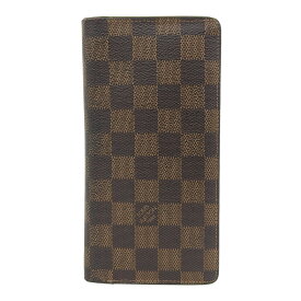 【本物保証】 ルイヴィトン LOUIS VUITTON ダミエ ポルトフォイユ ブラザ N60017 二つ折り長財布 定番 【中古】